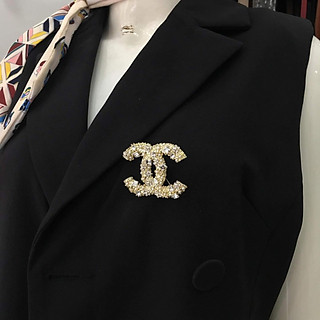 Ghim tag cài áo vest áo váy X07V châu báu nạm đá cao cấp