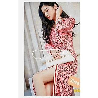 Đầm lụa tơ xoắn eo nhập cao cấp