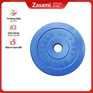 Tạ đĩa nhựa nhập Zasami - Tạ đĩa nhựa mức 2kg ( 1 đĩa )