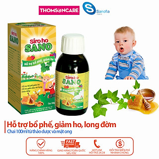 Siro ho cho bé, siro ho Sano Sanofia - giúp bổ phế, giảm ho, tiêu đờm từ thảo dược - Chai 100ml Thomsoncare