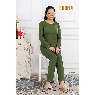 SP1969 ĐỒ BỘ MẶC NHÀ COTTON ÁO DÀI QUẦN DÀI