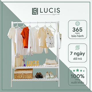 Kệ chữ A decor cao cấp 2 tầng để đồ màu trắng size 106cm - Kệ treo quần áo gỗ