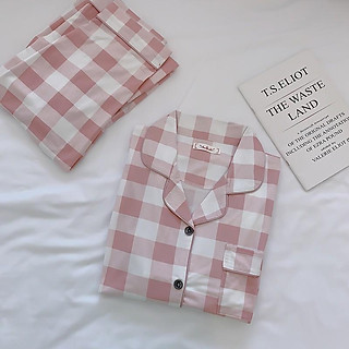 Pijama- Bộ Ngủ Nữ cotton áo dài quần dài BNNDQ07