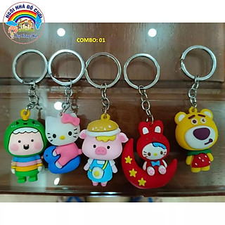 Móc khóa: Combo móc khóa siệu dễ thương(combo 4 cái và combo 5 cái) chỉ với 50K là đã có nguyên bộ siêu tập móc khóa