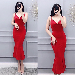 ĐẦM BODY CỔ ĐỔ ĐUÔI CÁ HÀNG THIẾT KẾ CỰC CHUẨN HÓT NHẤT 2019