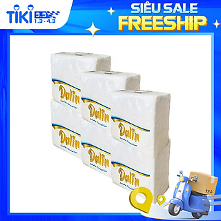 6 GÓI KHĂN GIẤY LỤA NGUYÊN SINH CAO CẤP DALIN GÓI VUÔNG NHỎ