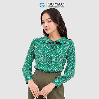Áo kiểu GUMAC LA1102 hoa nhí cổ bâu lá sen thời thượng