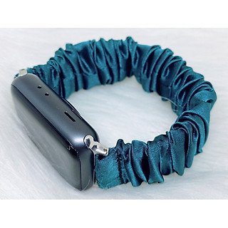 Dây đeo nữ Scrunchie vải phi lụa dây đeo đồng hồ kim, dây đeo đồng hồ Apple watch sang trọng
