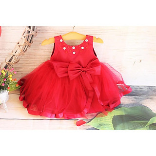 Đầm công chúa đính đá nơ eo