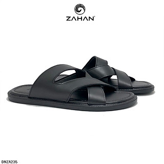 Dép nam da bò, nhiều quai, đan, DNZA235