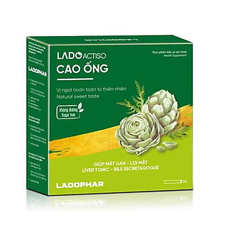 Cao ống Atiso Ladophar không đường Hộp 10 ống 10ml Giúp mát gan, lợi mật, hỗ trợ tăng cường chức năng gan, giúp cải thiện quá trình tiêu hóa do chức năng gan kém tặng 1 túi trà