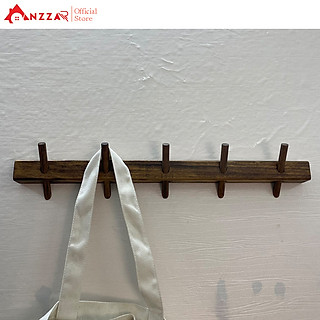 Móc Treo Quần Áo Gắn Tường Màu Nâu Rustic- Móc Gỗ Treo Quần Áo Anzzar - Móc Treo Tường Gỗ Tự Nhiên-M01