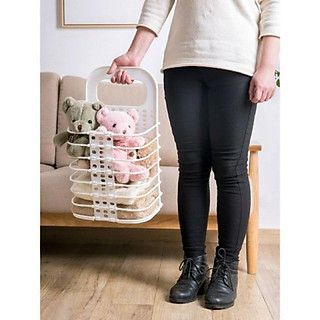 Giỏ nhựa đựng quần áo treo tường gấp gọn thông minh - Giỏ đựng đồ đa năng, Sọt nhựa đựng quần áo