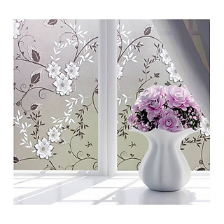 Combo 5 Mét Decal Giấy Dán Kính Hoa Lá Đen (5 Mét Dài x 0.45 Mét Ngang)