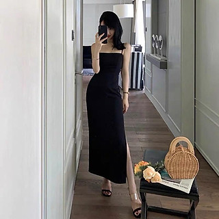 Đầm Body 2 Dây Dáng Dài Maxi Xẻ Tà Siêu Quyến Rũ Freesize < 53kg