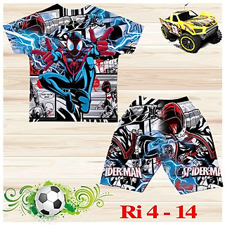 Đồ bộ bé trai, bộ ba lỗ cho bé trai hình Siêu nhân Iron man bigsize 18-65KG chất thun lạnh Thái mát