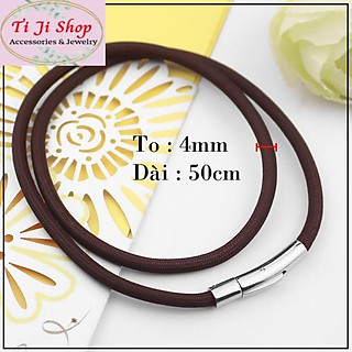 DÂY CHUYỀN DÙ THÁI 5LY MÀU NÂU ĐEN KHÓA INOX CAO CẤP siêu đẹp