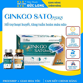Bổ não Ginkgosato sasuka pharma, viên uống bổ não, tuần hoàn máu não, Hộp 2 lọ x 30 viên – Đức Long