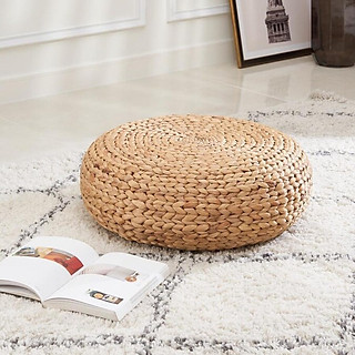 Ghế đôn hình tròn đan lục bình - D50xH16