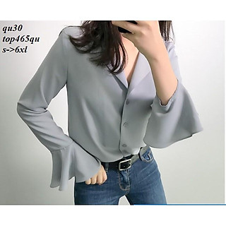 TOP380 ÁO SƠ MI VOAN LỤA CỔ SEN