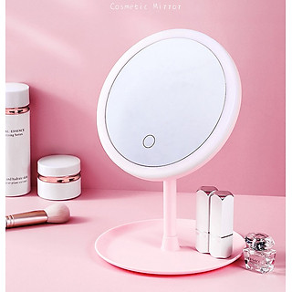 Gương trang điểm có đèn led cảm ứng cao cấp thiết kế để bàn cho không gian phòng ngủ thêm sang trọng, hiện đại - Gương đèn led cổng sạc USB cao cấp cho nam và nữ