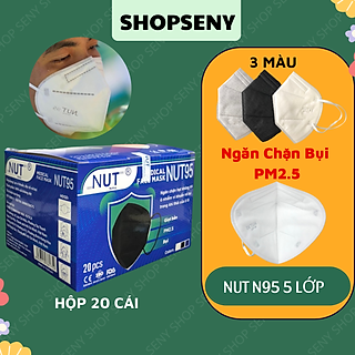 Khẩu trang N95 hộp 20 cái NUT95 5 Lớp Lọc sạch bụi mịn ngăn ngừa giọt bắn