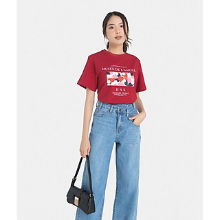 Áo thun nữ thời trang HNOSS tay ngắn form body in chữ "MUSÉEin HNATH029