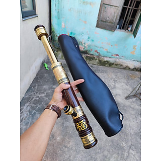 Điếu Cày Mini Gỗ Mun Rút Bọc Đồng Cổ