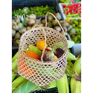 Giỏ Lùng Đan Trà Decor - Giỏ Đựng Đồ/ Giỏ Đi Chợ, Đựng Rau Củ Quả/ Nội Thất  Decor Mây Tre Đan