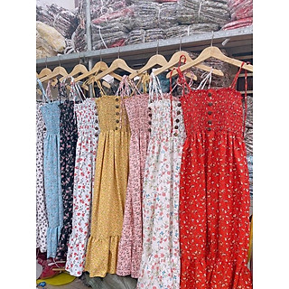 Đầm maxi hoa đi biển cho mùa hè tôn dáng xinh xắn cho các nàng