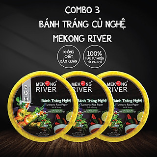 Combo 3 Túi Bánh Tráng Nghệ Mekong River 16cm 300g