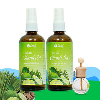 Combo tinh dầu xịt phòng chanh sả (2 chai xịt phòng và 1 lọ kẹp điều hòa)