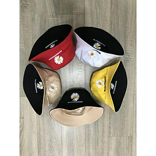 MŨ nón bucket/ tai bèo hoa cúc 2 mặt thêu