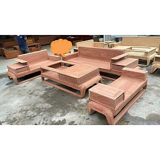 Bộ sofa 2 văng gỗ hương chân đùi gà M02