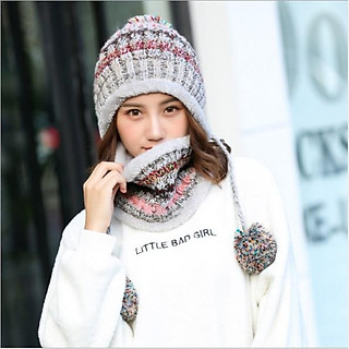 Combo khăn ống nón len phối màu