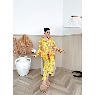Đồ Bộ Pyjama, Đồ mặc nhà nữ Lụa Pháp cao cấp, mềm mịn, thoáng mát - HW1004 - RELAX