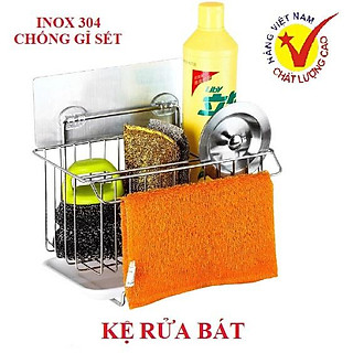 KỆ INOX ĐỂ ĐỒ ĐỰNG GIẺ RỬA BÁT GẮN TƯỜNG KÈM KHAY HỨNG NƯỚC KỆ ĐA NĂNG TIỆN DỤNG
