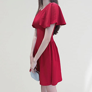 Váy xoè đỏ dự tiệc, đầm công sở Lara Dress EKS121
