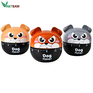 Đồng Hồ Bấm Giờ Đếm Ngược Báo Thức Hẹn Giờ Nấu Ăn 60 Phút Hình Con Chó Siêu Đáng Yêu