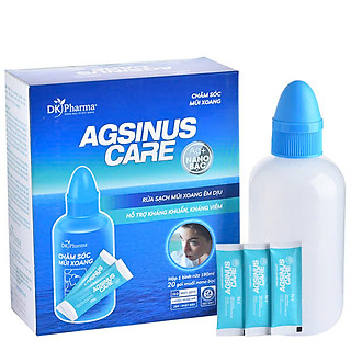 Bình rửa Mũi AGSINUS Care - Gồm 1 bình rửa 180ml tặng kèm 5gói muối nano bạc