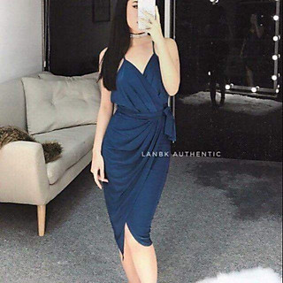Đầm body 2 dây xoắn eo