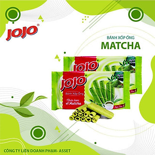BÁNH XỐP ỐNG JOJO NHÂN KEM VỊ MATCHA 125G (10 GÓI)