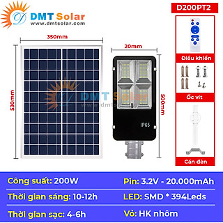 Đèn đường năng lượng mặt trời công suất 200W giá rẻ DMT-D200PT2