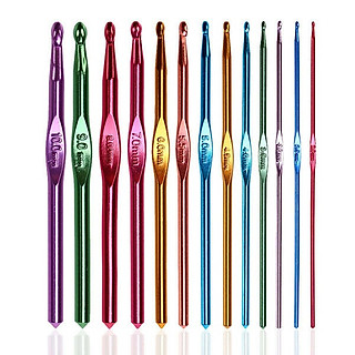 Kim móc len đầu 4.5 inox màu nhiều màu dành cho người mới học , bộ dụng cụ len sợi đan móc chuyên dụng dễ sử dụng