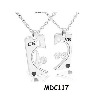 Dây chuyền đôi inox giá rẻ khắc tên MDC117