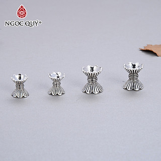 Charm bạc chặn hạt họa tiết - Ngọc Quý Gemstones
