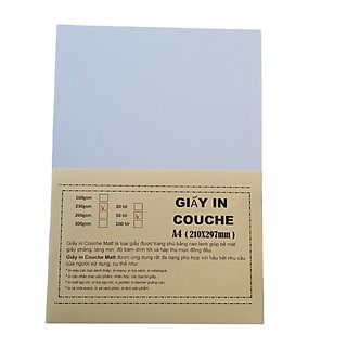 Giấy in Couche A4 230gsm 50 tờ/ xấp