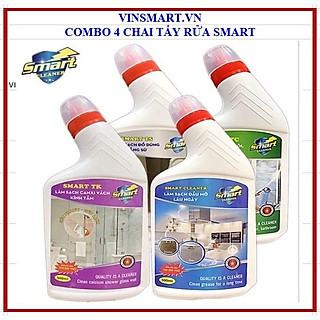 Tẩy rửa Smart: Tẩy sứ, Tẩy cặn canxi kính, dầu mỡ, cặn canxi inox siêu sạch, Tẩy kính