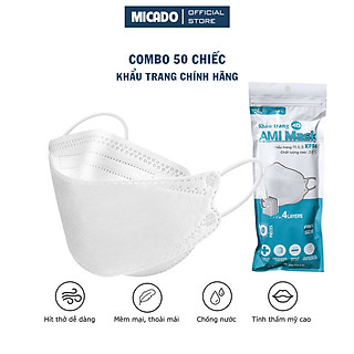 Set 50 khẩu trang 4D Kf94 Gold Mask, AMI, Hoàng Dũng kháng khuẩn lọc bụi mịn cao cấp