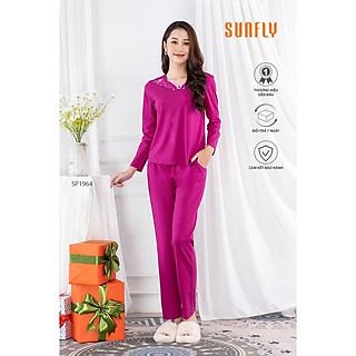 SP1964 ĐỒ BỘ MẶC NHÀ COTTON ÁO DÀI QUẦN DÀI